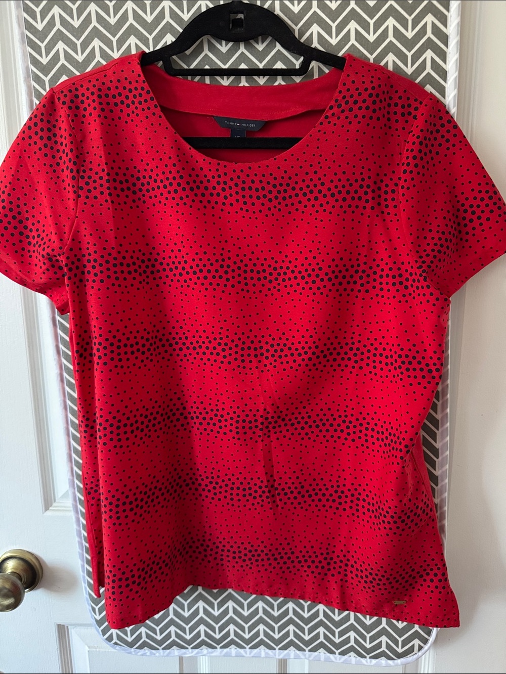Tommy Hilfiger Red Short-Sleeve Dot-Print Tee